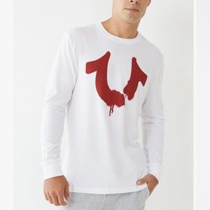 TRUE RELIGION | Long sleeve white logo tee